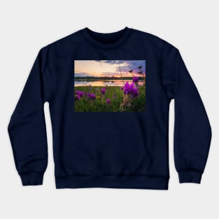 purple wildflowers Crewneck Sweatshirt